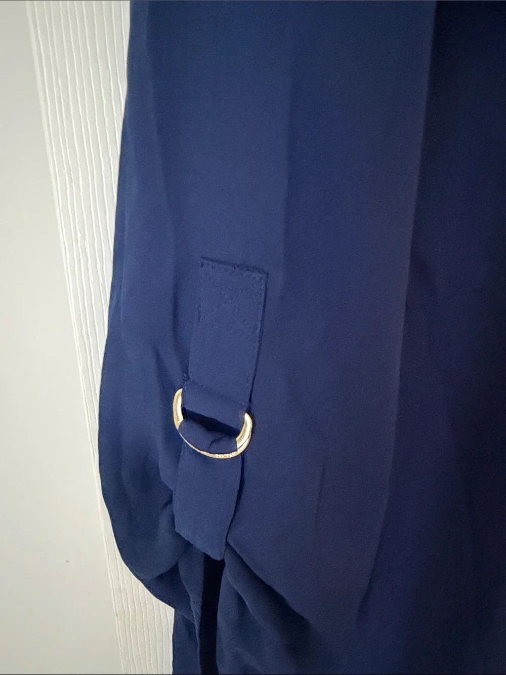 Michael Kors Navy Half-Zip Tunic with Gold Accents